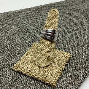 Fork Design Ring Silver Tone